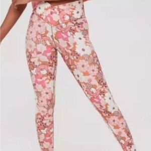 Aerie Fall Floral Leggings - Pink and Brown